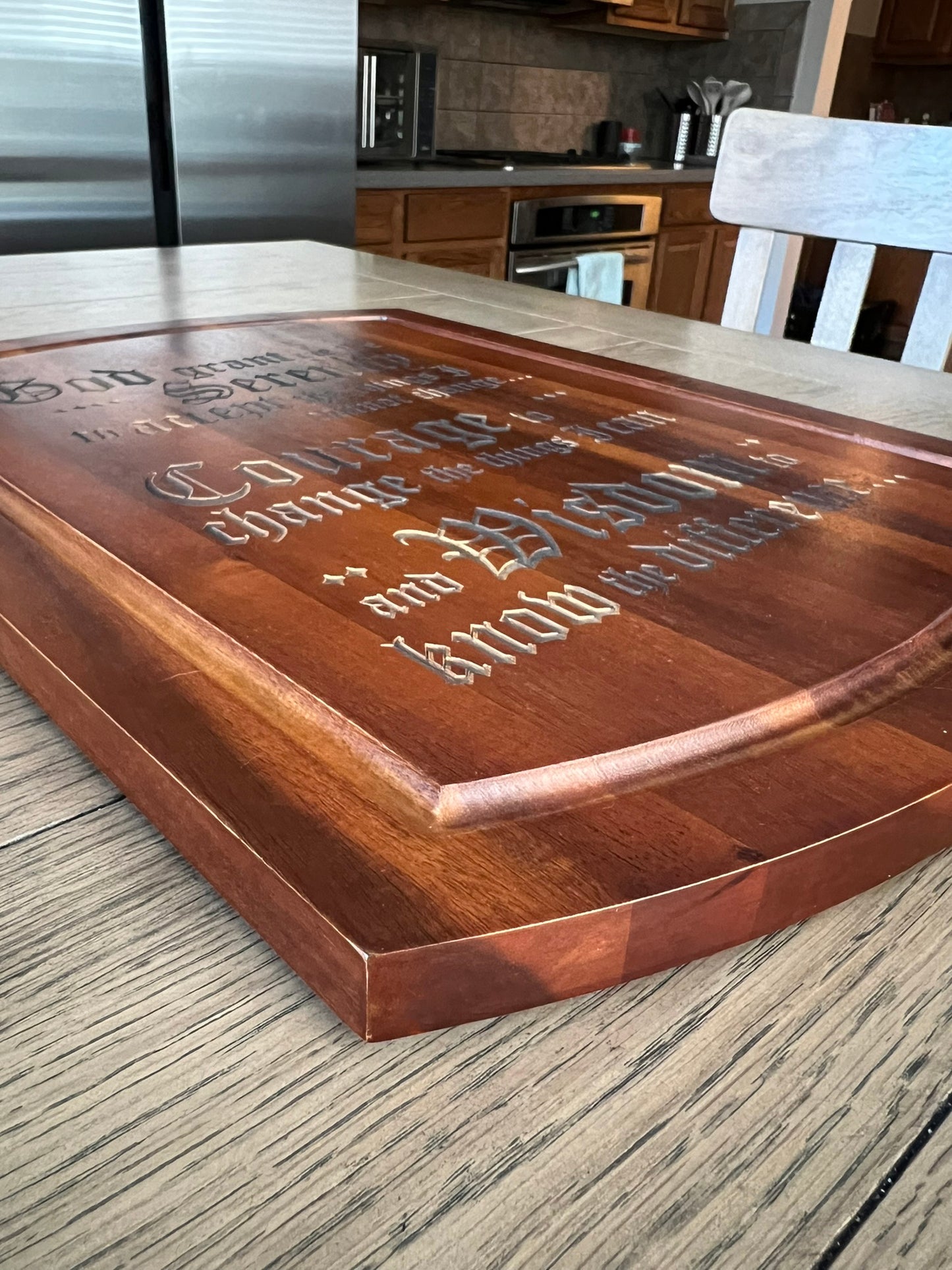 Serenity Prayer Acacia Wood Cutting Board